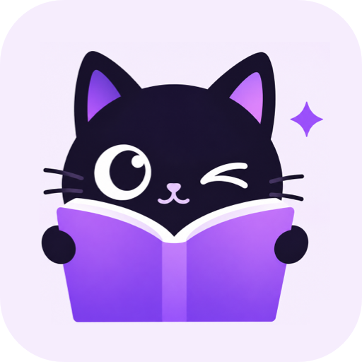 Novelophile cat reading logo